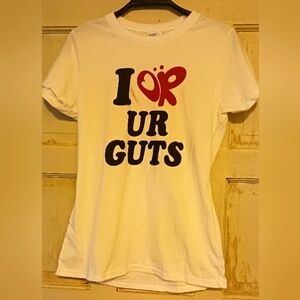 White I heart your guts tee shirt Sz XS